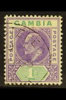 1904-06 1s Violet & Green, SG 67, Superb Used, Very Fresh. For More Images, Please Visit... - Gambie (...-1964)