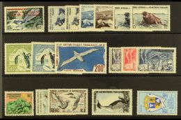 TAAF 1955-1959 VFM/NHM Group On A Stock Card, All Different, Inc 1955 15f Opt NHM, 1956 Set Mostly NHM, 1956-59... - Sonstige & Ohne Zuordnung