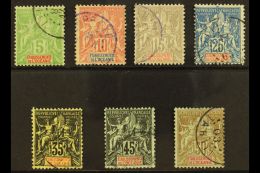 OCEANIC SETTLEMENTS 1892 "Tablet" Definitives New Colours Set Complete, SG 14/20 (Yvert 14/20), Very Fine Used (7... - Other & Unclassified