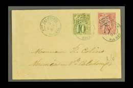 NEW CALEDONIA 1893 (5 Jan) Neat Local Cover Bearing Blue Surcharge 5c On 75c And 10c On 1f (Yvert 38 & 40)... - Other & Unclassified