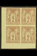 GENERAL COLONIES 1878-80 2c Brown & Buff, Corner Imperf Block Of 4, Yv 38, With Clear Margins, Fine Mint (1... - Other & Unclassified