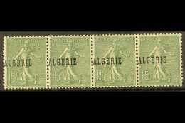 ALGERIA 1924-25 15c Olive-green "Semeuse" With Surcharge "a Cheval" (displaced To Left), Maury 10b, Horizontal... - Otros & Sin Clasificación