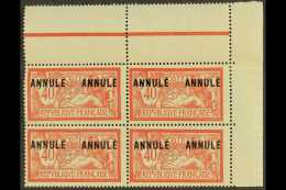 COURS D'INSTRUCTION 1923 40c Red & Blue Merson With "ANNULE" Overprint, Yvert 119-CI 2, Never Hinged Mint... - Andere & Zonder Classificatie