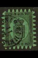 1866-67 8p Black On Green Serpentine Roulette, SG 46 (Michel 6Cx), Fine Used With Neat Circular Cancel, Almost... - Other & Unclassified