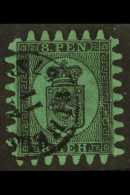 1866-67 8p Black On Green Serpentine Roulette, SG 46 (Michel 6Cx), Fine Used With Neat Circular Cancel, Almost... - Altri & Non Classificati