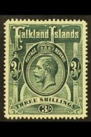 1912 3s Slate Green, Geo V, SG 66, Very Fine And Fresh Mint. For More Images, Please Visit... - Falklandinseln