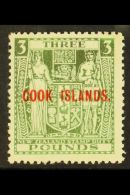 1936-44 £3 Green (Postal Fiscal), SG 123b, Mint With Some Slight Oxidation, Elusive Stamp! For More Images,... - Cookinseln