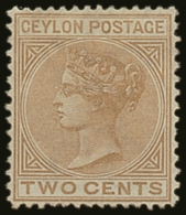 1872 - 80 2c Brown, Wmk CC, Variety "Perf 14 X 12½", SG 133, Very Fine Mint. For More Images, Please Visit... - Ceilán (...-1947)