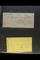 1841-1873 PAID RATE MAIL. An Interesting Collection Of Stampless Entire Letters & Covers Bearing Various... - Andere & Zonder Classificatie