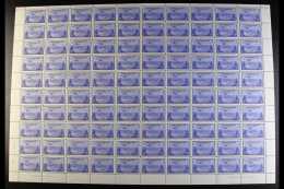 1943 COMPLETE SHEET 7c Ultramarine "St Johns" Air Post, SG 291, Never Hinged Mint Complete Of 100 Stamps (10 X 10)... - Otros & Sin Clasificación