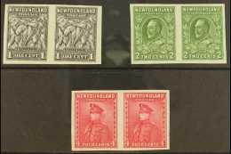 1932-34 Definitive 1c Grey, 2c Green And 4c Carmine IMPERF PAIRS (SG 222a, 223a And 224a) Very Fine Never Hinged... - Other & Unclassified