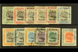 1907-10 Hut Definitive Set SG 23/33, Plus The 4c Reddish Purple Shade, Fine Cds Used, $1 With A Light Crease. (12... - Brunei (...-1984)