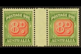 POSTAGE DUES 1946-57 8d Carmine & Green (SG D127, BW 95), Fine Never Hinged Mint Horizontal GUTTER PAIR With... - Other & Unclassified