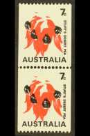 1971 7c Stuarts Desert Pea Coil Stamp With BUFF AND GREEN MISSING, SG 468bb, Never Hinged Mint PAIR. Lovely... - Other & Unclassified
