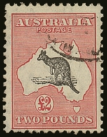 1931 £2 Black And Rose Kangaroo, Wmk Mult Crown C Of A, SG 138, Fine Used. For More Images, Please Visit... - Andere & Zonder Classificatie