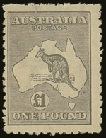 1923-24 £1 Grey Kangaroo, SG 75, Very Lightly Hinged Mint (near NH), Centered To Left, Fresh Colour. For... - Autres & Non Classés