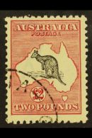 1919 £2 Black And Rose Third Watermark Kangaroo, SG 45, Superb Cancelled-to-order Used With Full Original... - Other & Unclassified