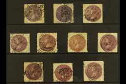 NEW SOUTH WALES 1861-88 ALL DIFFERENT 5s "Purples" Used Selection On A Stock Card. An Attractive Group With Most... - Altri & Non Classificati