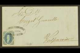 1864-66 15c Blue Rivadavia Perf 11½ (SG 18, Scott 13), Tied To Complete Cover Front Addressed To Valparaiso... - Andere & Zonder Classificatie
