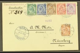 1914 (3 March) Registered Cover Addressed To Bavaria, Bearing 1913 Skanderbeg Set (Michel 29/34, SG 27/32) Tied By... - Albanien