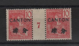 Indochine _ Chine -Surch.- Canton - Bilingue _ Millésimes 10c Grasset _1907 N°37 - Unused Stamps