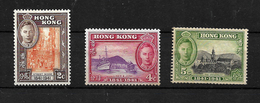 Hong Kong, KGVI 1941 Centenary Of Occupation, 2c, 4c, & 5c MM (5011) - Neufs