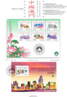 Macau, 1999, Pagela, Comemoração Do Estabelicimento Da Reg. Aminist. Especial De Macau Da Rep. Pop. Da China - Andere & Zonder Classificatie