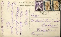 GREECE 1927 SALONQUE MIXED FRANKING PHOTO POSTCARD - Cartas & Documentos