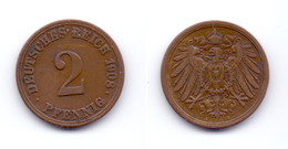 Germany 2 Pfennig 1908 A - 2 Pfennig