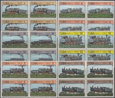 1984.82 CUBA MNH 1984 Ed.3027-32. FERROCARRIL RAILROAD RAILWAYS TRAIN LOCOMOTIVE. BLOCK 4. - Neufs