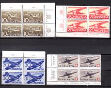 1942  25 Ans De La Poste Aérienne Nationale, Yv.  PA 36 / 39**, Cote 92 €, - Unused Stamps