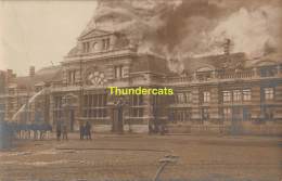 CARTE DE PHOTO TOURNAY TOURNAI LA GARE STATION INCENDIE  SAPEURS  POMPIERS - Tournai