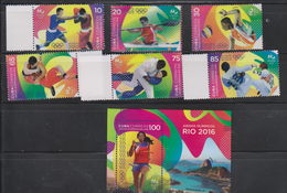 O) 2016 CUBA-CARIBE, THE OLYMPIC GAMES IN RIO 2016  PARTICIPATION- SPORTS,  SET MNH - Nuevos