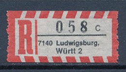 BRD 7140 Ludwigsburg Württ 2 Einschreibzettel - Etiquettes 'Recommandé' & 'Valeur Déclarée'