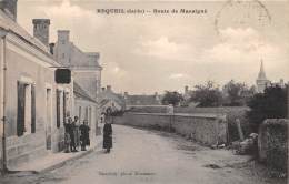 72 - SARTHE / Requeil - Route De Mansigné - Beau Cliché Animé - Pontvallain