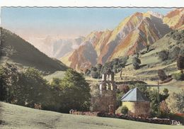 G , Cp , 65 , ARAGNOUET , L'Église Des Templiers Du Plan, Le Massif Du Campbielh (3175 M.) - Aragnouet