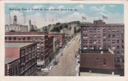 Iowa Sioux City Birds Eye View Of Fourth Street From Jackson 1926 - Sioux City