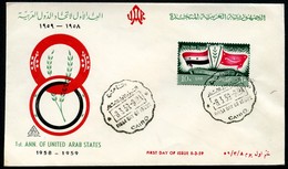 EGYPT FDC One Year United Arab States 1959 - Storia Postale