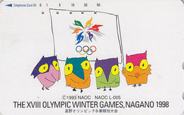 TC JAPON / 271-03048 - ANIMAL OISEAU HIBOU Jeux Olympiques NAGANO - OWL BIRD OLYMPIC GAMES JAPAN Free PC - 3920 - Giochi Olimpici