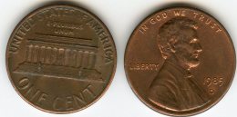 Etats-Unis USA 1 Cent 1985 D KM 201b - 1959-…: Lincoln, Memorial Reverse