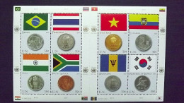 UNO-New York 1049/56 Oo/FDC-cancelled, Flaggen Und Münzen Der Mitgliedstaaten 2007 - Blocks & Sheetlets