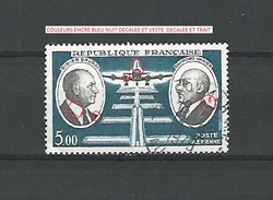 VARIÉTÉS FRANCE   AÉRIENS  1971 N° 46   DIDIER DAURAT ET RAYMOND VANIER  PHOSPHORESCENTE  5.00 OBLITÉRÉ - Used Stamps