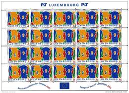 Luxembourg Feuille De 20 Timbres "A"  Année Europénne Des Langues 2001 - Ganze Bögen