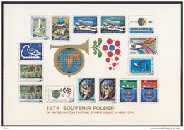 UN - United Nations New York 1974 MNH Souvenir Folder - Year Pack - Otros & Sin Clasificación