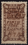 DANEMARK DANMARK DENMARK - TAX REVENUE FISCAL Stamp - 50 öre / 1906 - Fiscali