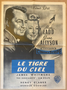 Affiche Cinéma Originale Film LE TIGRE DU CIEL " THE McConnell Story " De GORDON DOUGLAS Avec ALAN LADD JUNE ALLYSON - Affiches & Posters