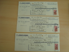 LOT DE 3 CHEQUES LES DRAGUES BLESOISES BLOIS 1954 - Assegni & Assegni Di Viaggio