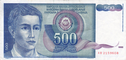 Yugoslavia , SFRJ  500  Dinara 1990 - Jugoslavia