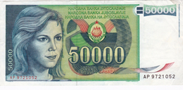 Yugoslavia , SFRJ  50000  Dinara 1988 - Yugoslavia