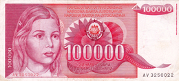 Yugoslavia , SFRJ  100000  Dinara 1989 - Jugoslawien